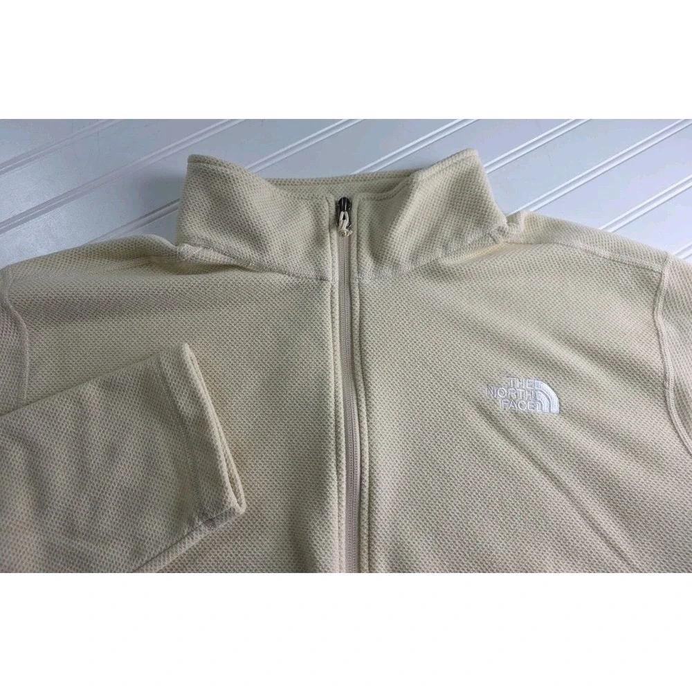 The North Face Men's 1/4 Zip Waffle Fleece Logo PULLOVER CREAM SOFT SIZE 2XL
